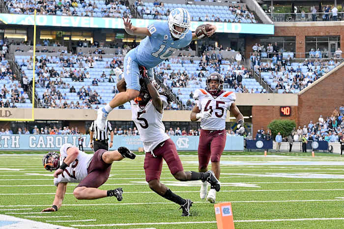 The speedy Maye is a dynamic playmaker with his legs but says he must improve his decision- making to avoid exposing himself to injury.